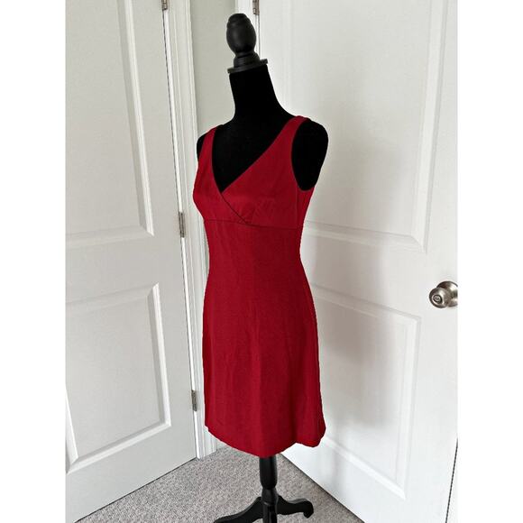 Nanette Lepore Dresses & Skirts - Vintage Nanette Lepore Red Satin Mini V-neck Dress